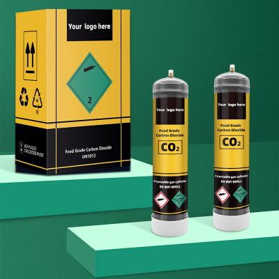 Customized Logo CO2 Cylinder 1.1 Litre Disposable Gas Cylinder For Soda Water Making